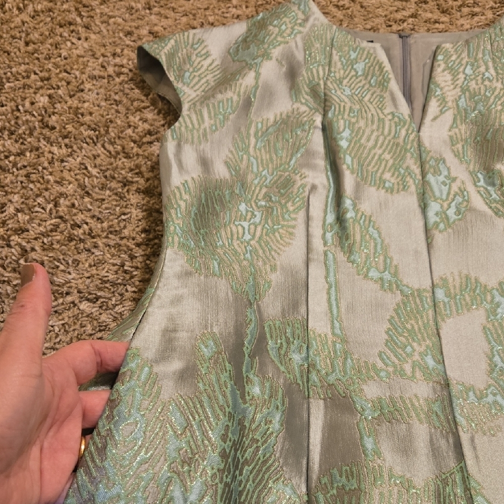 Escada Mint Green and Silver Midi Dress - Picture 5 of 7